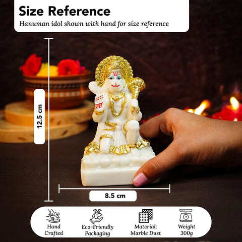 Meditating Lord Hanuman Idol – Divine Grace for Your Car or Home