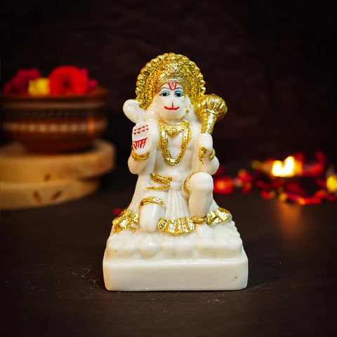 Meditating Lord Hanuman Idol – Divine Grace for Your Car or Home